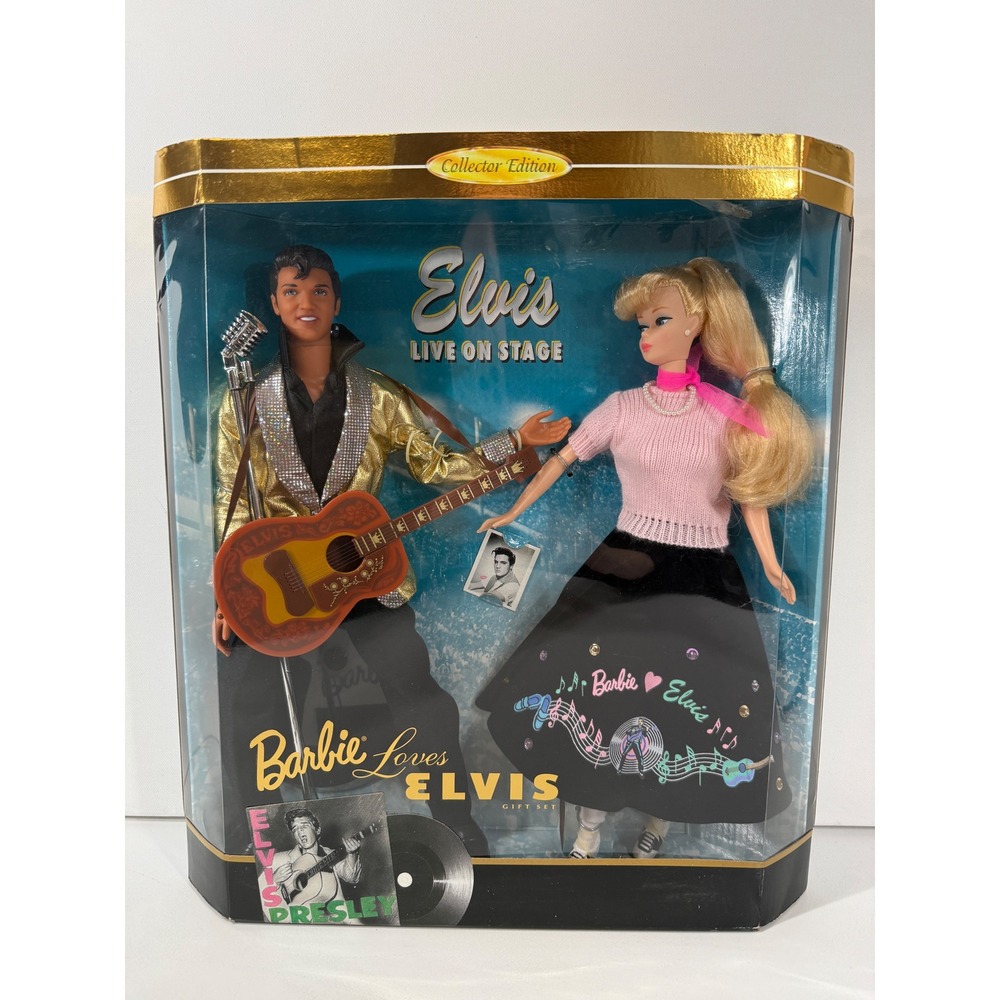 1996 Barbie Loves Elvis Gift Set 17450 Collector Edition NRFB Mattel No Box Top
